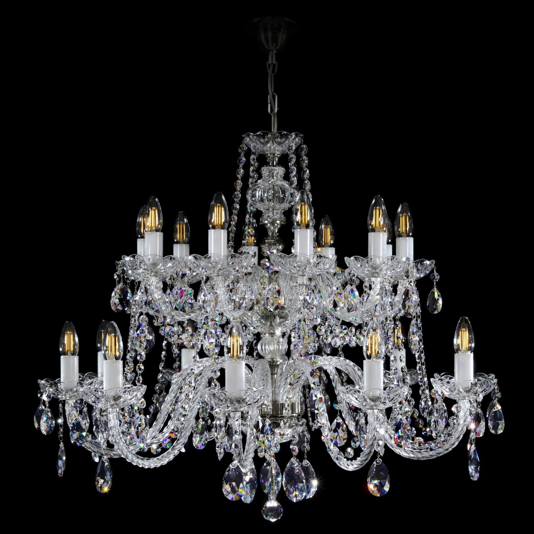 Хрустальные люстры со стеклянными рожками