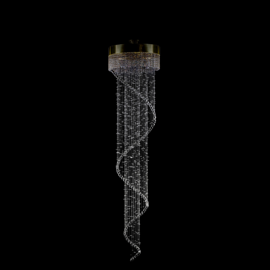 Спиральное и каскадное хрустальное освещение